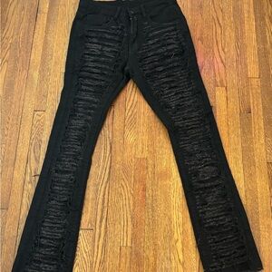 Stylish Black Distressed Jeans